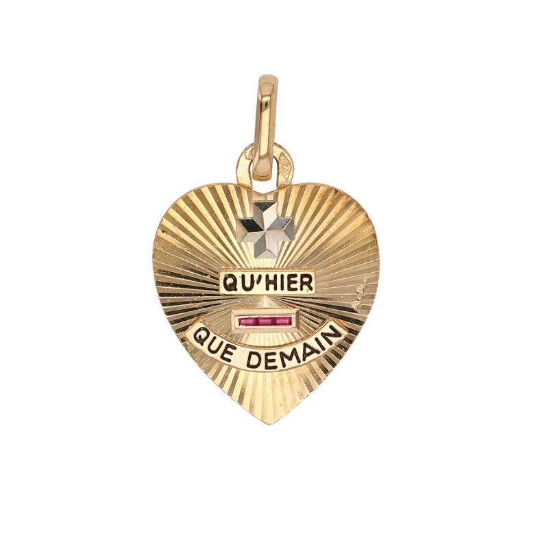 Acheter Médaille d'amour AUGIS coeur rubis 0.015 carat or jaune 2.20g Comme neuf - 490,00 € Médaille d'amour AUGIS coeur rubis 0.015 carat or jaune 2.20g Comme neuf - reconditionné disponible sur Gemme Les Bijoux
